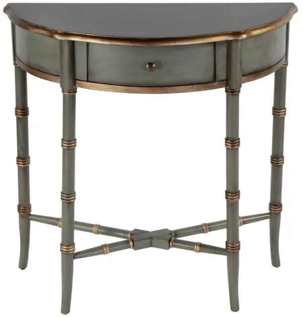 Eric Demilune 1-Drawer Console Table - Green