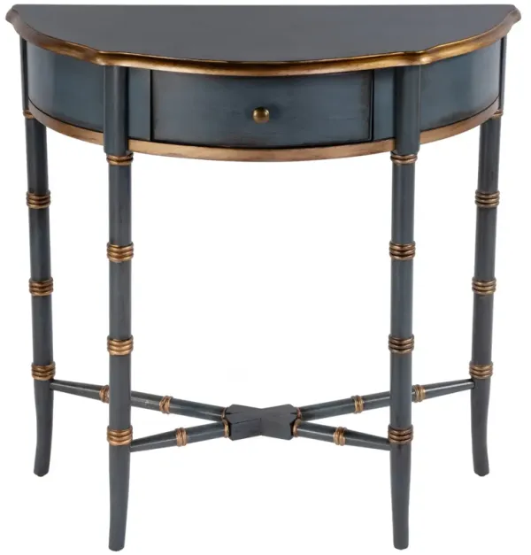Eric Demilune 1-Drawer Console Table - Blue