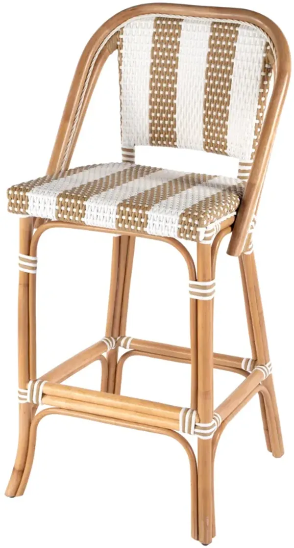 Clementine Rattan Bar Stool - Beige