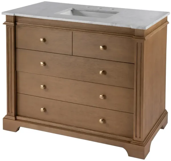 Christian 42" Marble Top Single Sink Bathroom Vanity Set - Brown