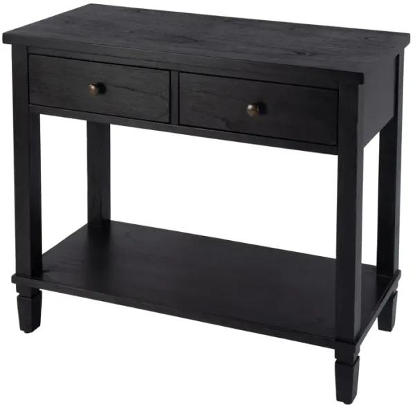 Myrtle 2-Drawer Console Table, Washed Black