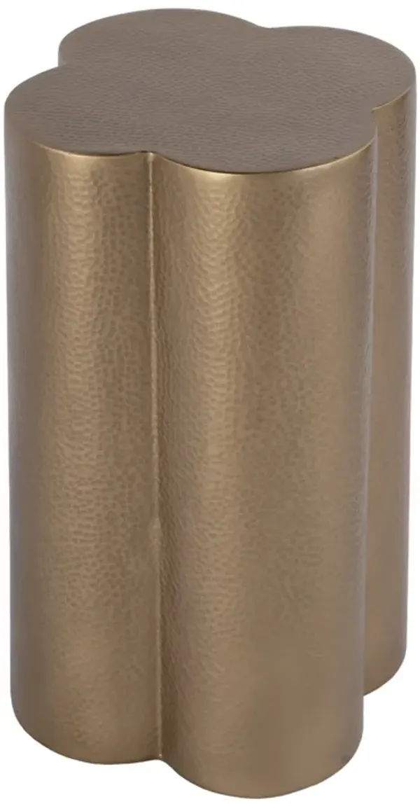 Lennox Novelty Clover Shaped Metal End Table - Natural - Brown