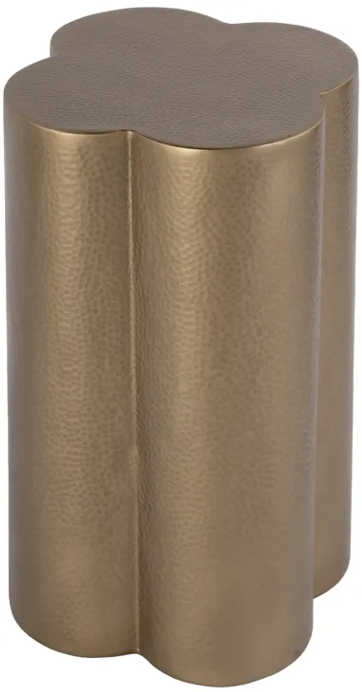 Lennox Novelty Clover Shaped Metal End Table, Natural