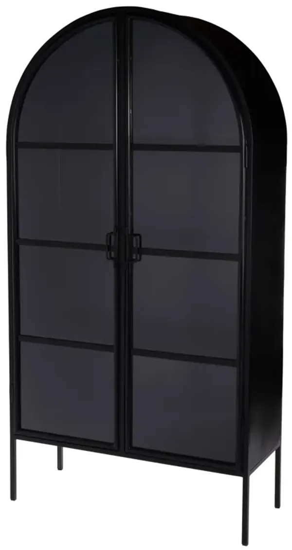 Soren Arched 2-Door Storage Cabinet, Black
