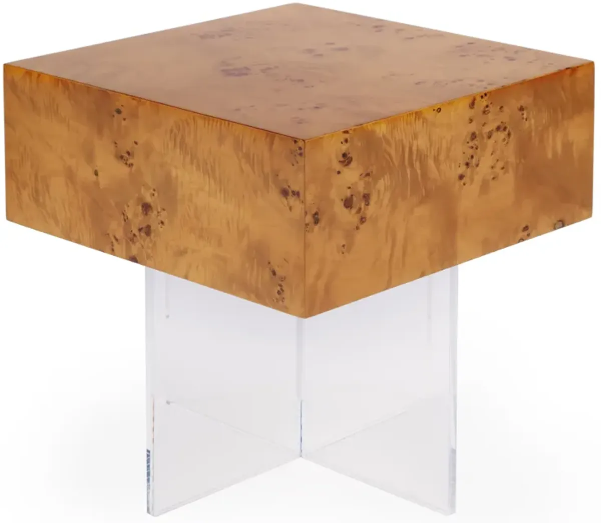 Thalina Square Acrylic Side Table - Natural/Clear