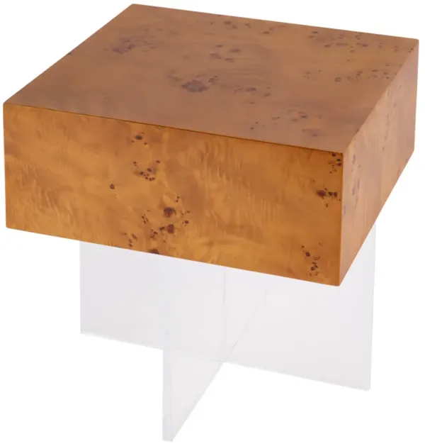 Thalina Square Acrylic Side Table - Natural/Clear