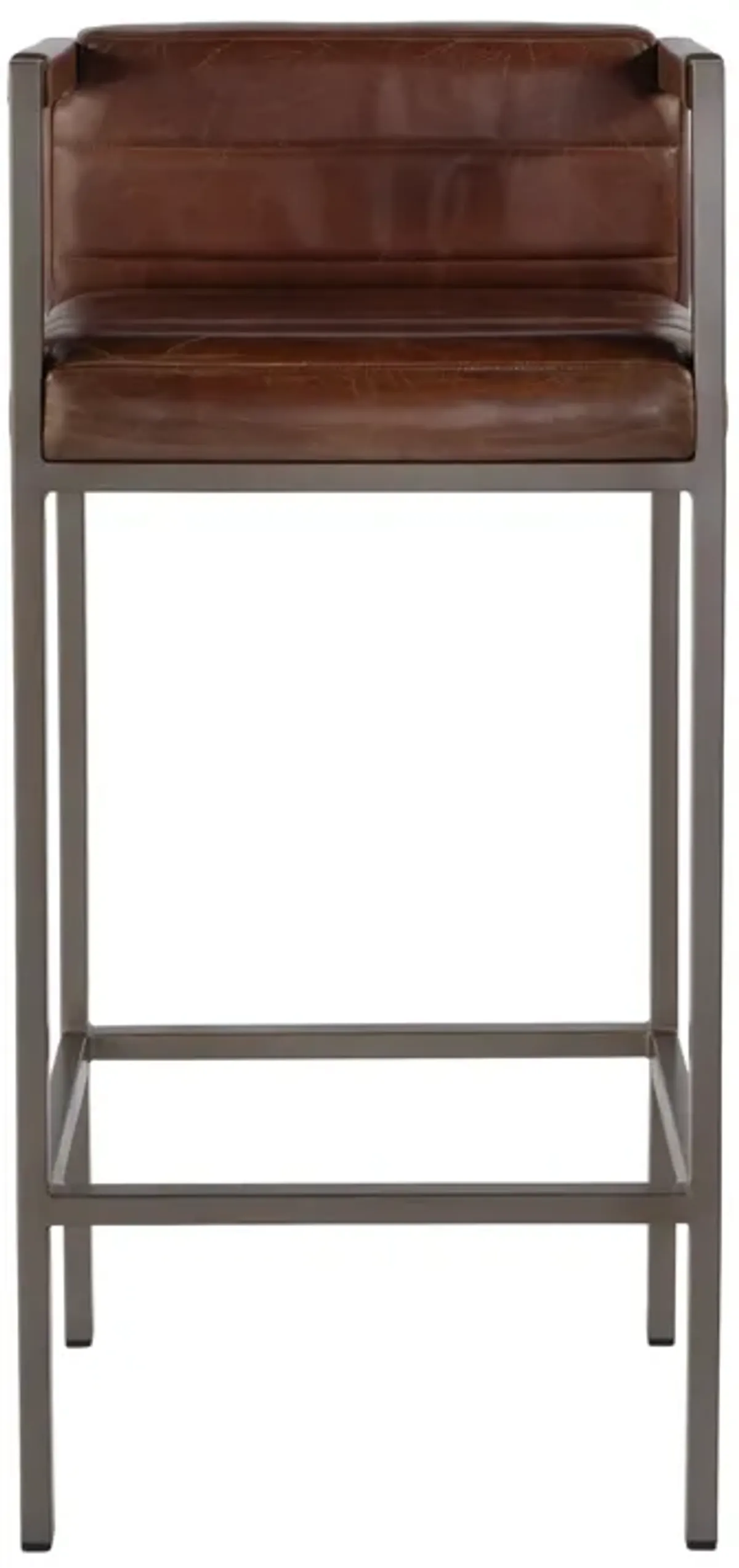 Damaris Leather Bar Stool, Brown