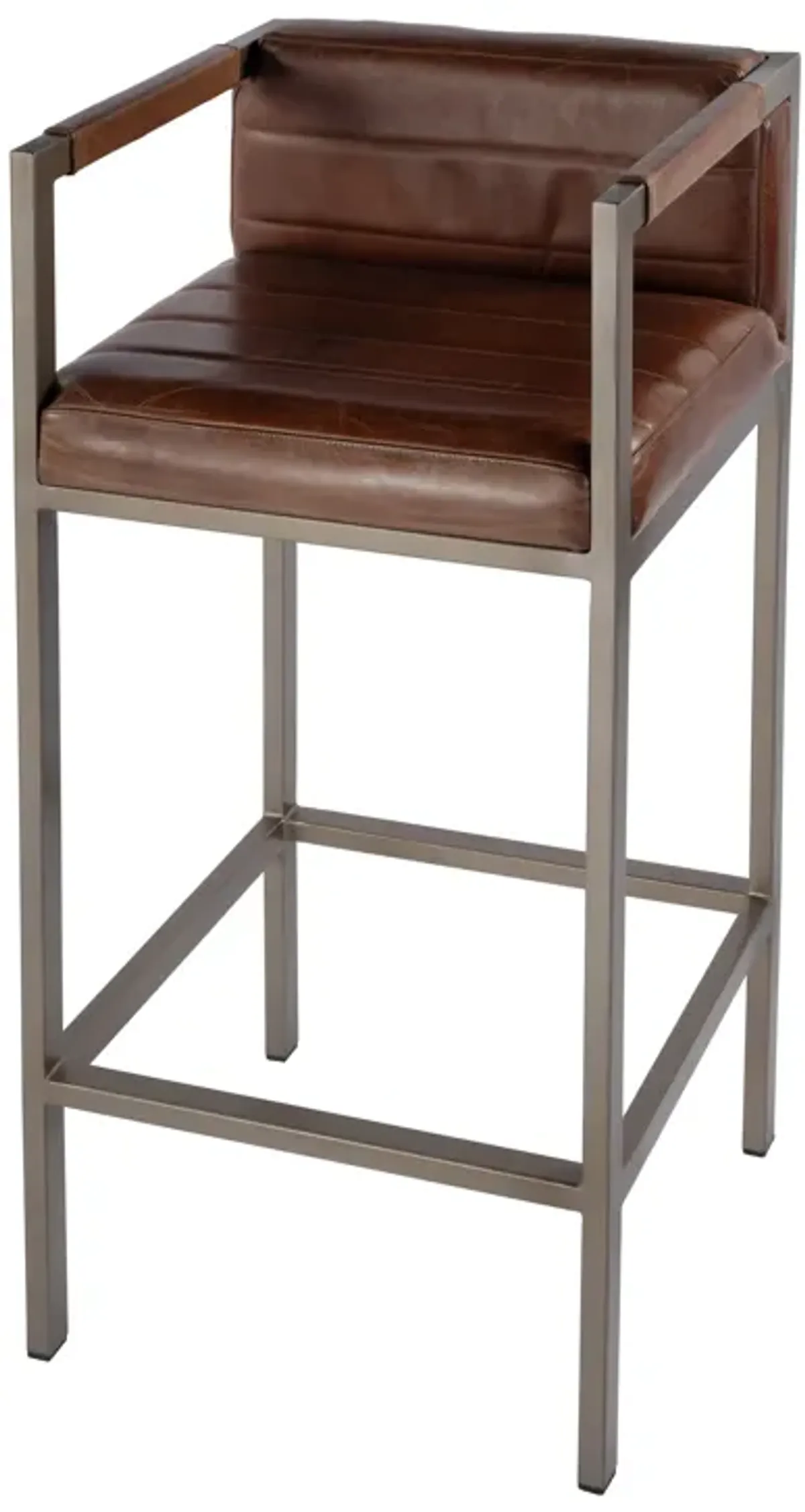 Damaris Leather Bar Stool, Brown