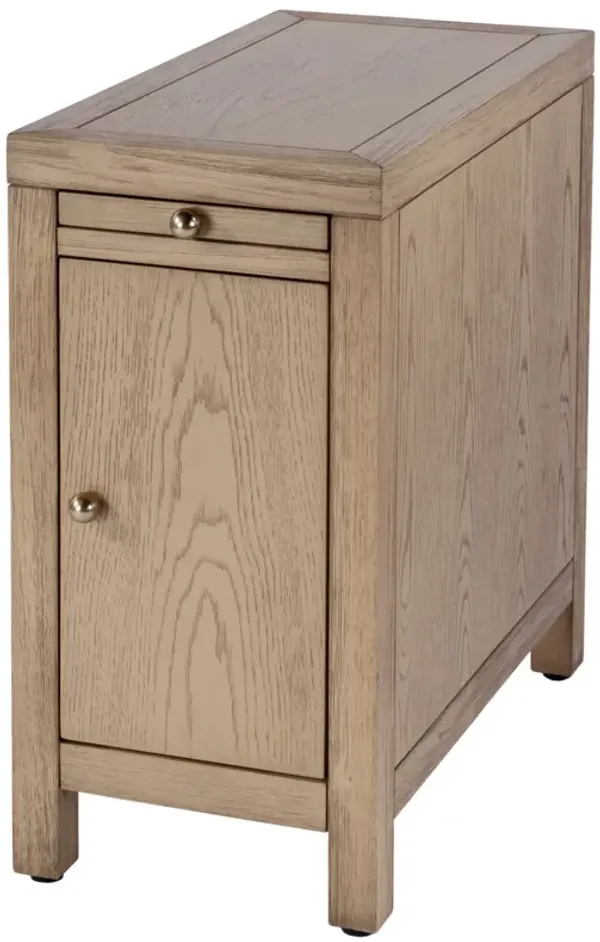 Charlie 1-Door Narrow End Table w/ Pull-Out Tray