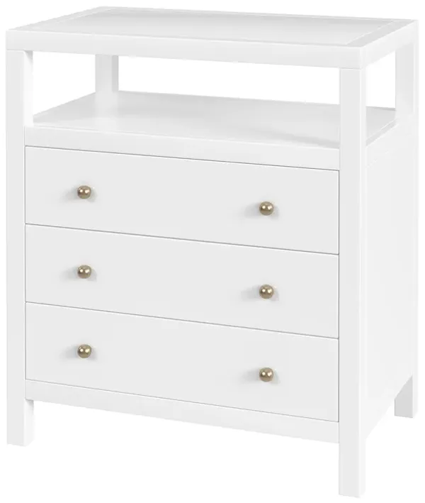 Charlie 27" 3-Drawer Tall Nightstand w/ Open Shelf on Top