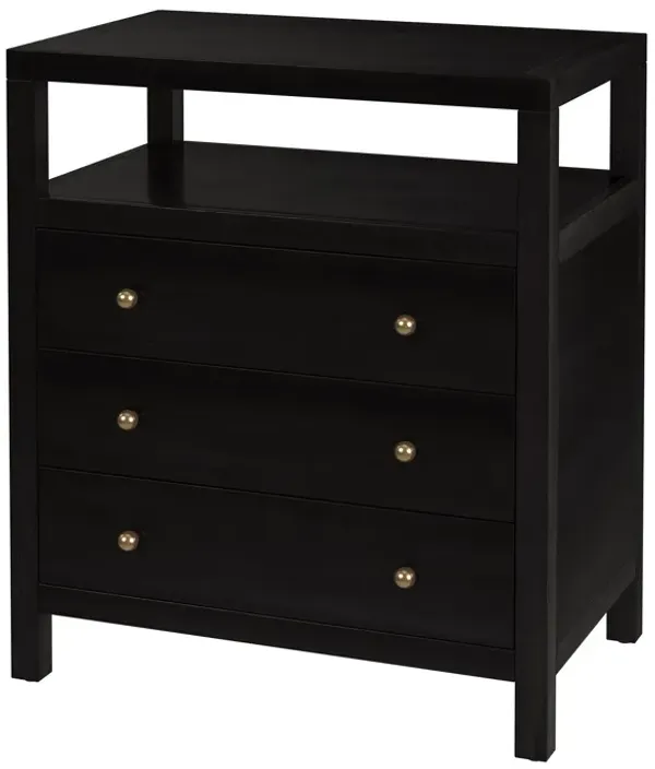 Charlie 27" 3-Drawer Tall Nightstand with Open Shelf on Top
