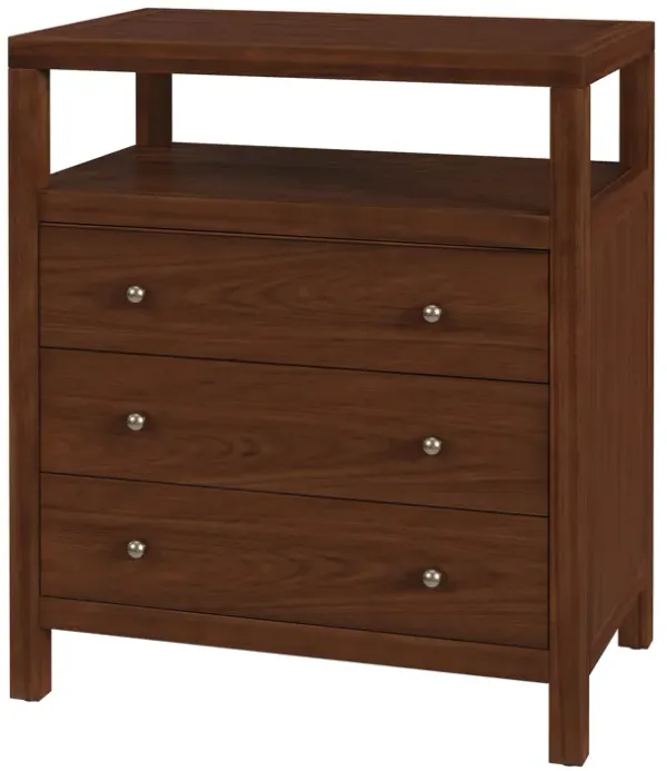 Charlie 27" 3-Drawer Tall Nightstand w/ Open Shelf on Top
