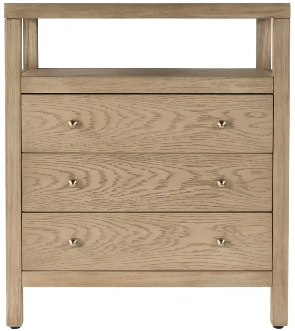 Charlie 27" 3-Drawer Tall Nightstand w/ Open Shelf on Top