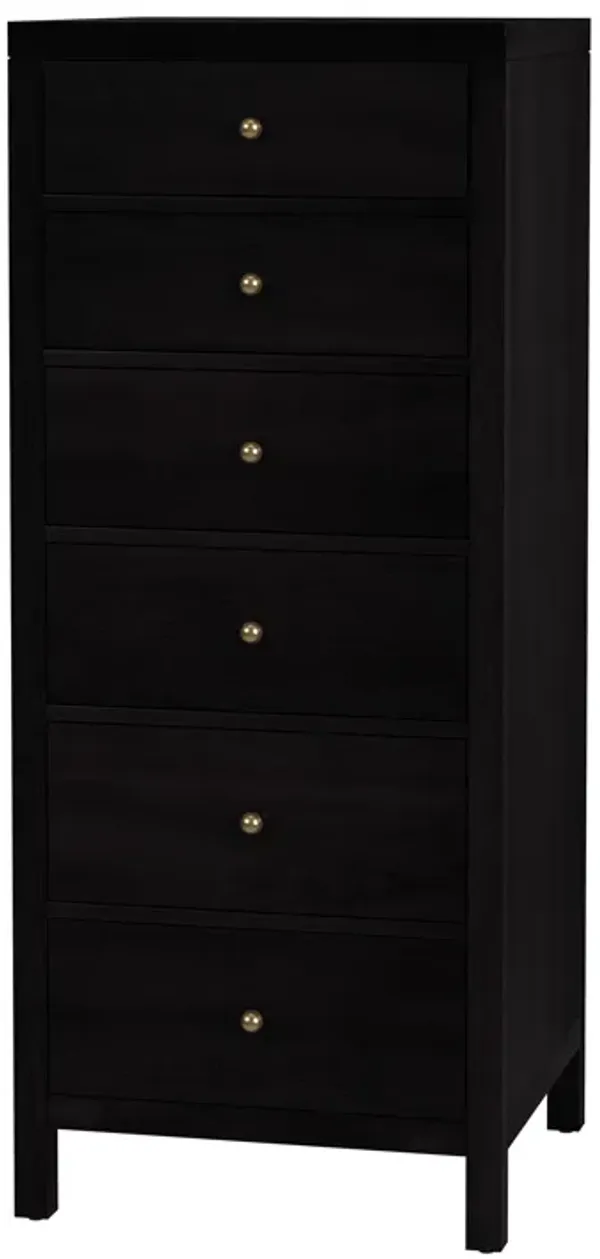 Charlie 6-Drawer Tall Lingerie Chest - Brown
