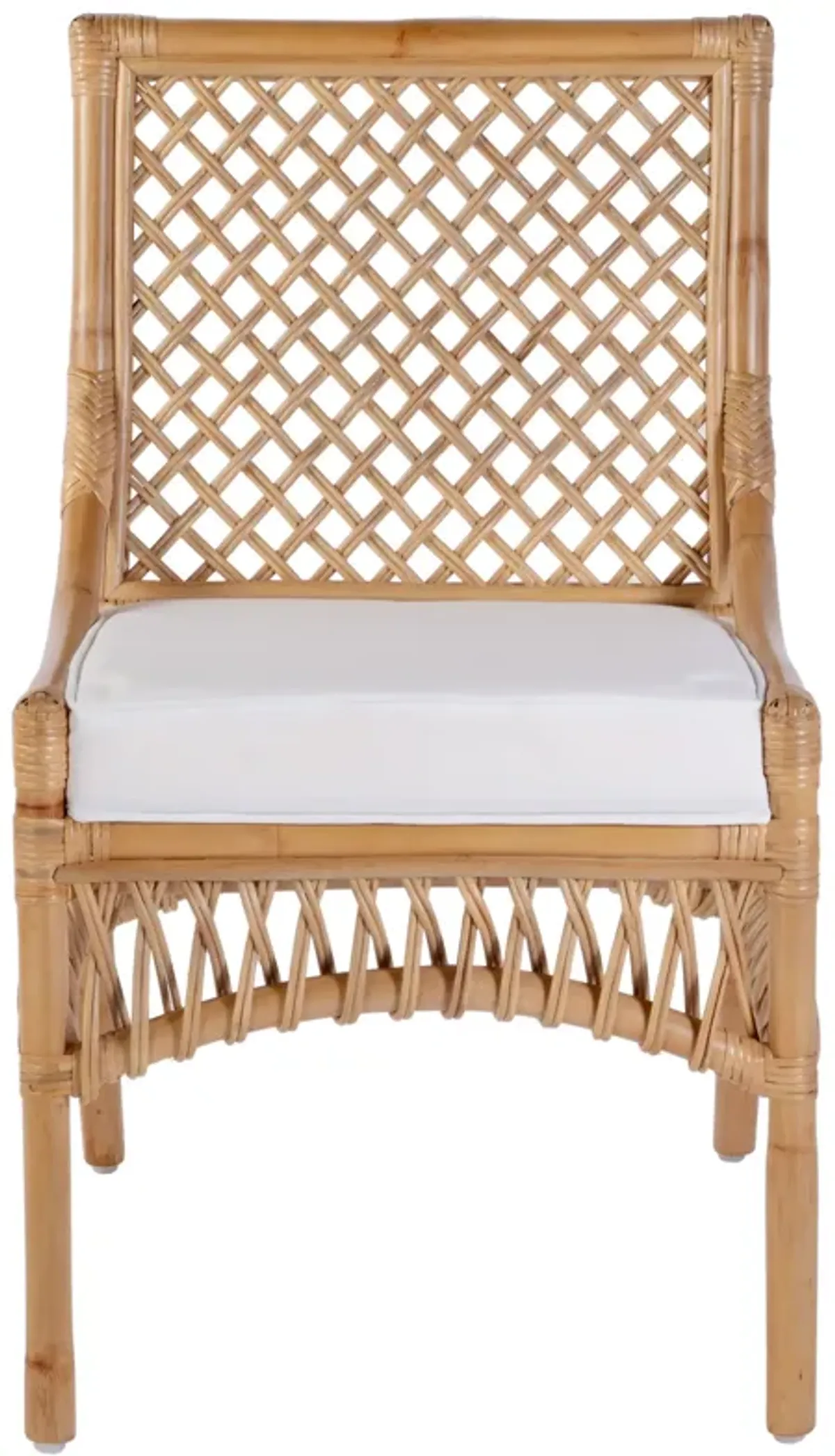 Evric Dining Side Chair - Natural Rattan/White - Brown