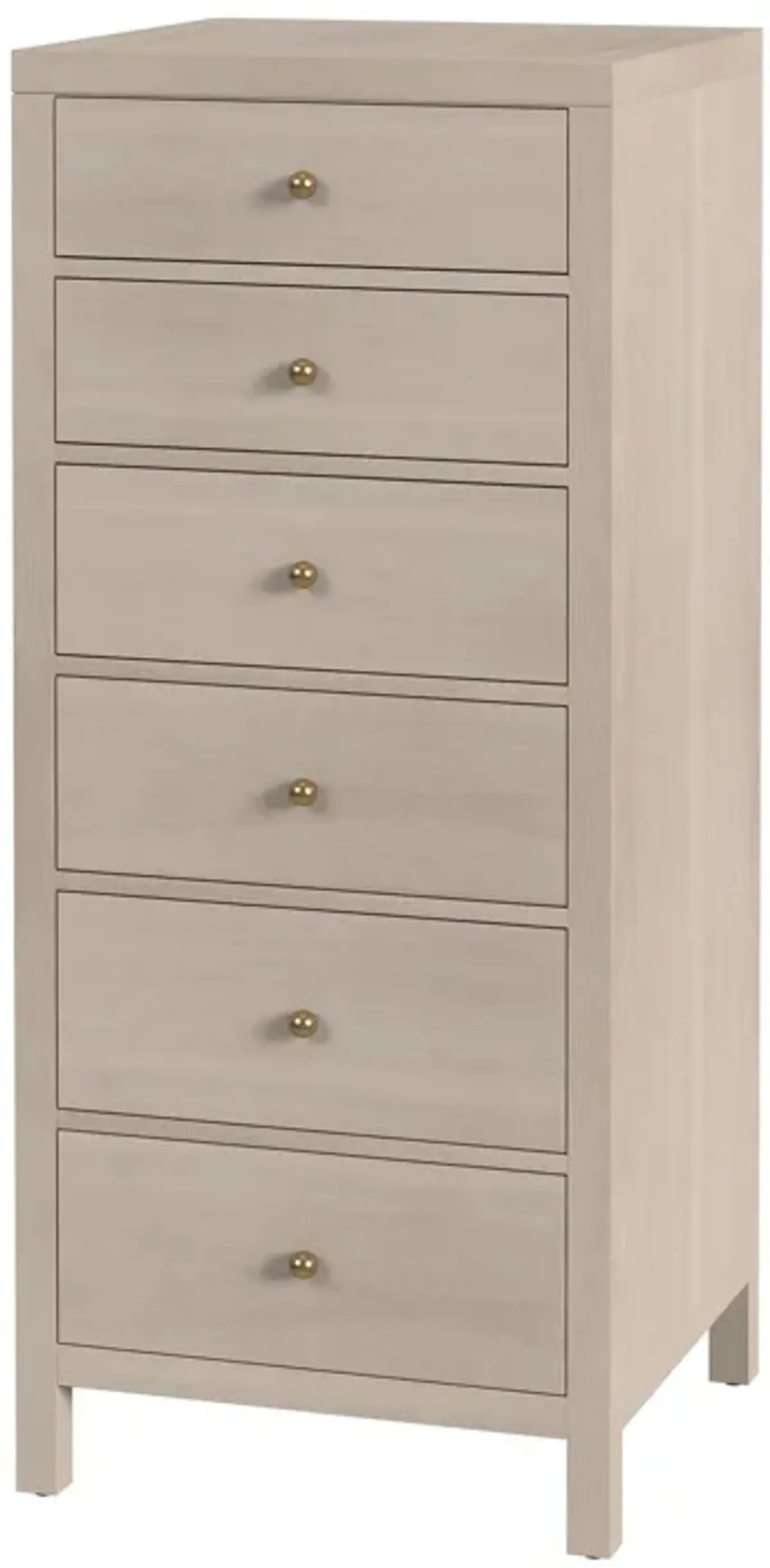 Charlie 6-Drawer Tall Lingerie Chest - Beige