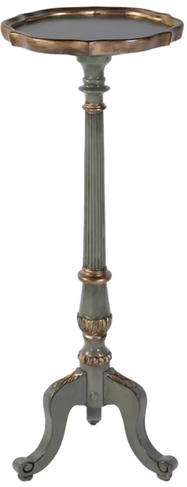 Aziel Round Scalloped Edge 3-Leg Pedestal Plant Stand - Green