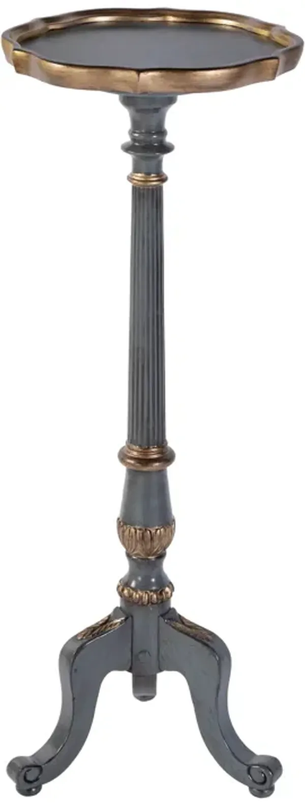 Aziel Round Scalloped Edge 3-Leg Pedestal Plant Stand - Blue