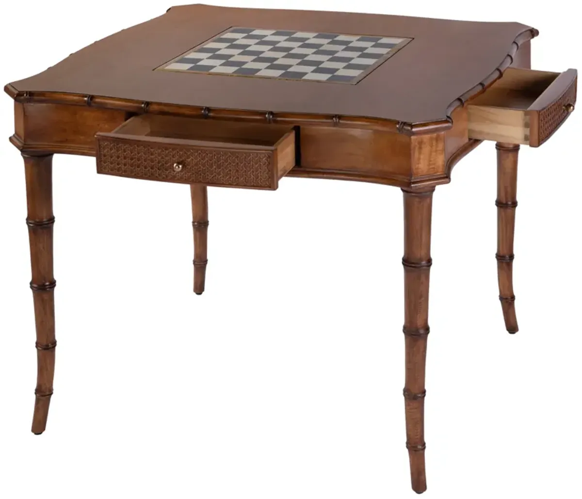 Moss 4-Drawer Chess-Checker Board Game Table - Natural - Brown