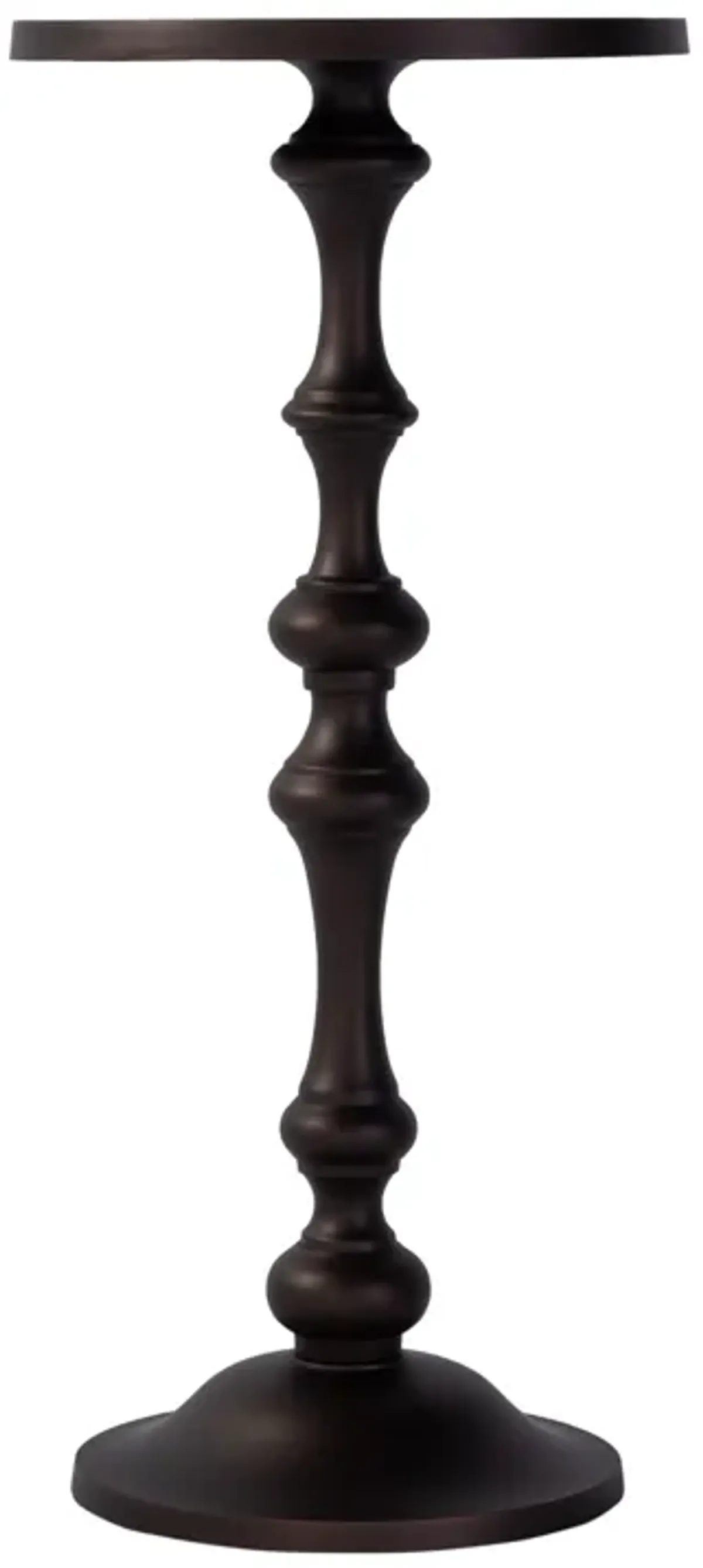 Jett Round Pedestal Base End Table - Brown