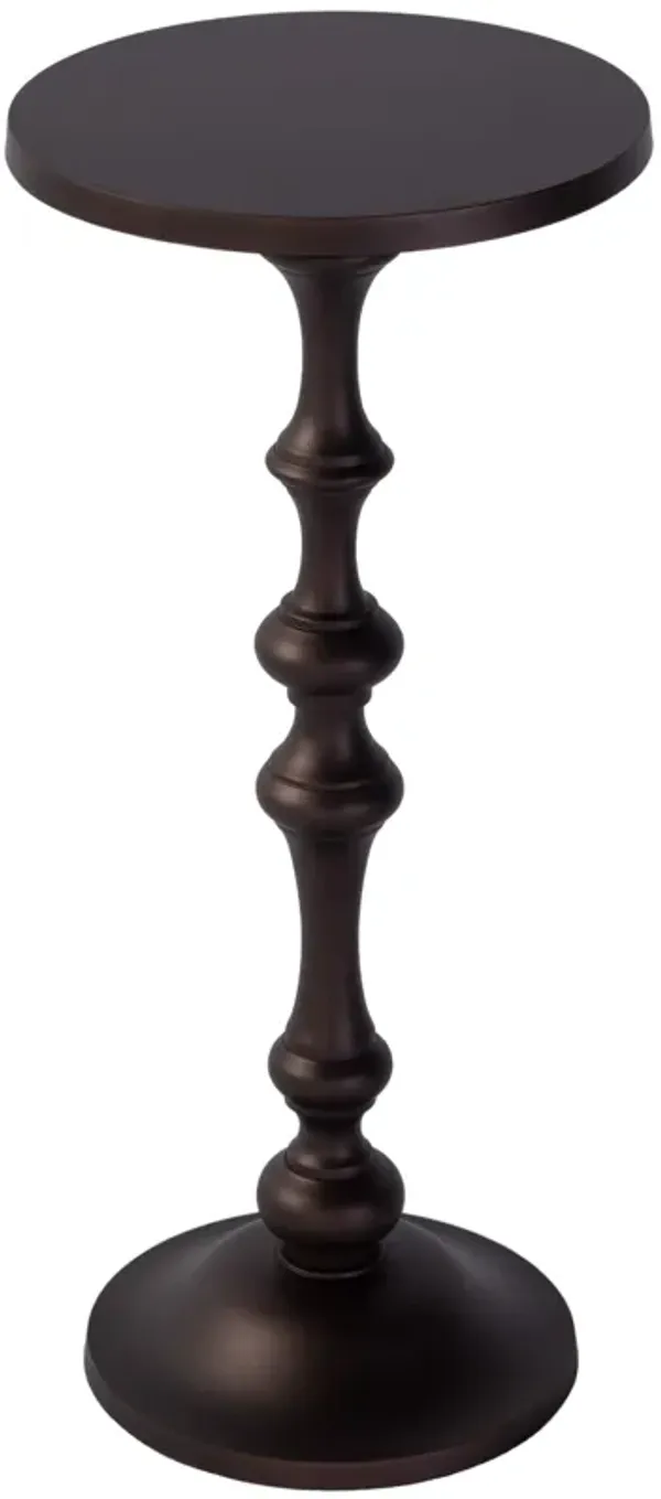 Jett Round Pedestal Base End Table - Brown