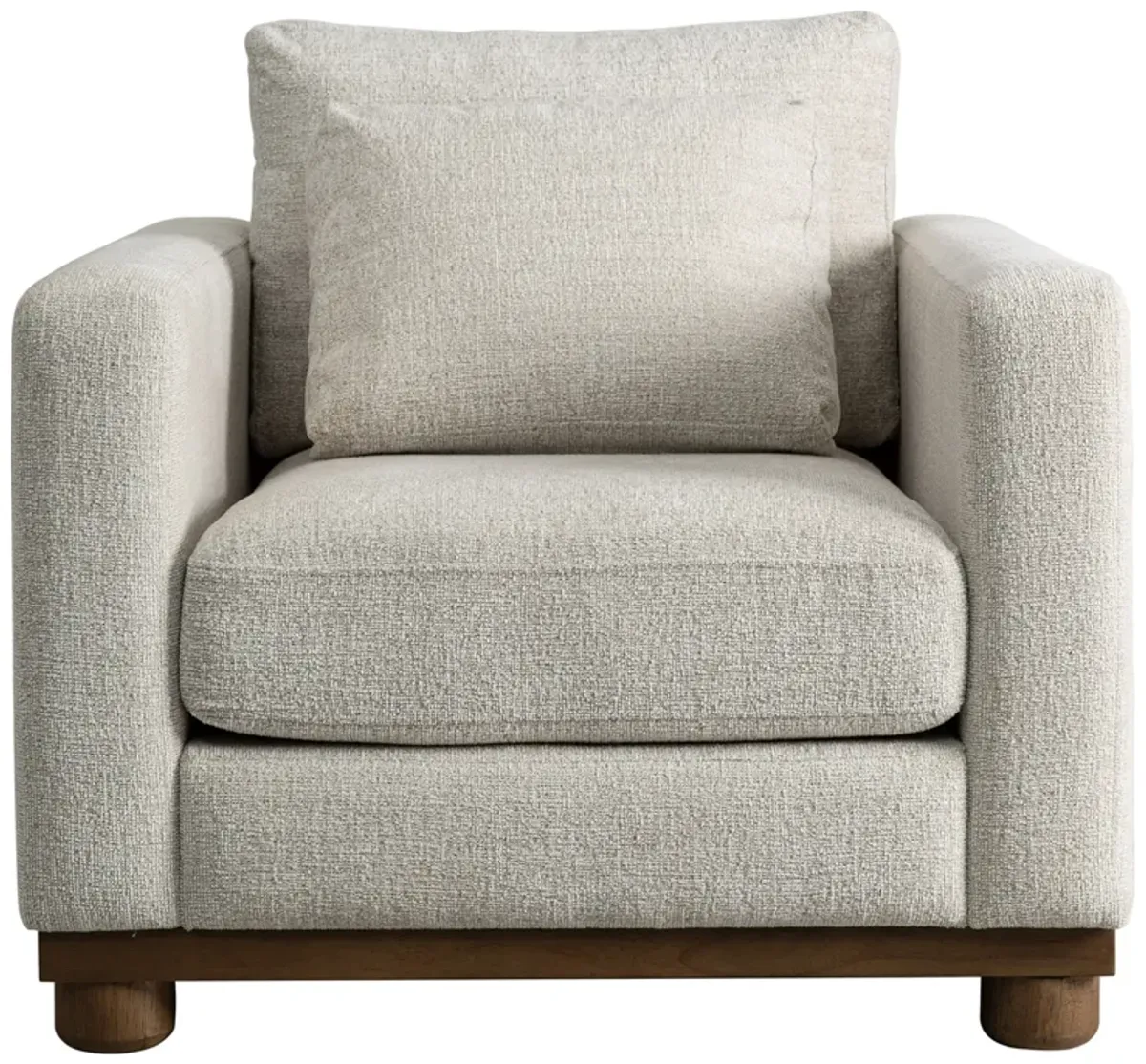 Ischia Textured Accent Chair - Clay/Oak - Beige, Comfortable, Durable, Cushioned