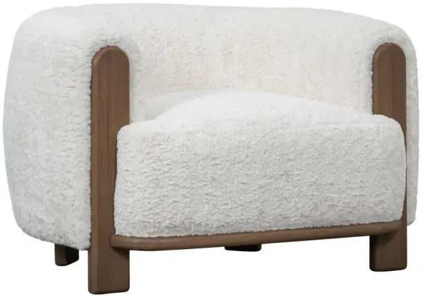 Sorrento Bouclé Accent Chair - Artic/Mocha - White, Comfortable, Durable