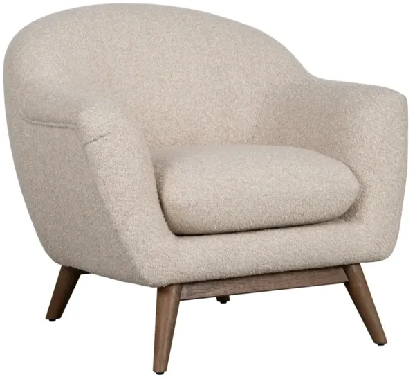 Cassis Bouclé Accent Chair - Frosted Oak - Brown, Comfortable, Durable, Cushioned