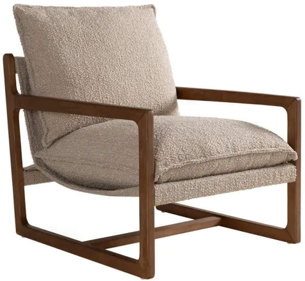 San Remo Bouclé Accent Chair, Latte/Warm Oak