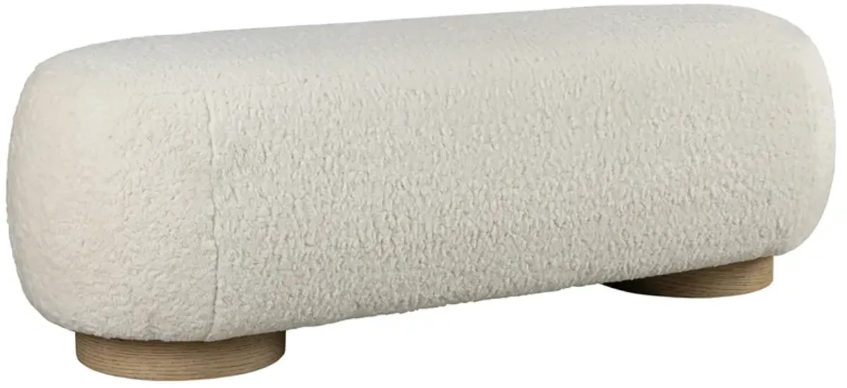 Monterosso Bouclé Bench - Arctic - White