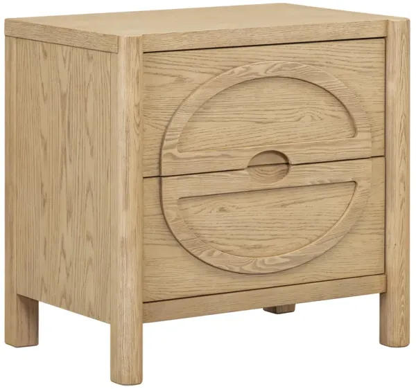 Sète 2-Drawer Nightstand, Natural Oak