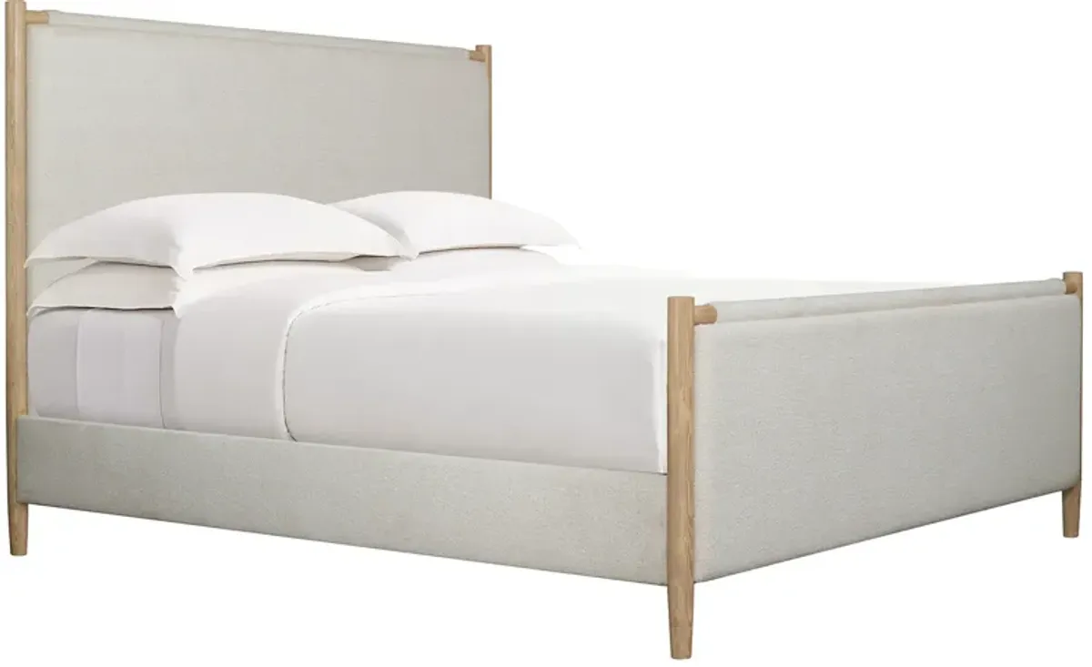 Sète Upholstered Wool Bed - Pebble - Gray