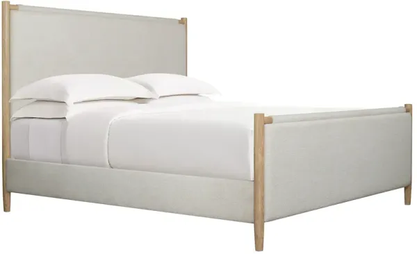 Sète Upholstered Wool Bed, Pebble