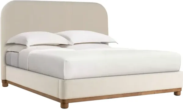 Rovinj Upholstered Linen Bed - Canvas - Beige