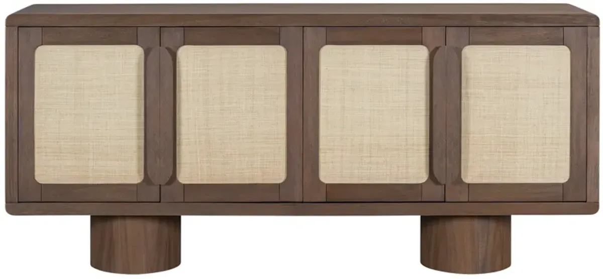 Salcombe Rattan Panel Sideboard, Mocha Oak