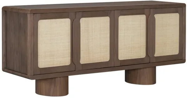 Salcombe Rattan Panel Sideboard, Mocha Oak