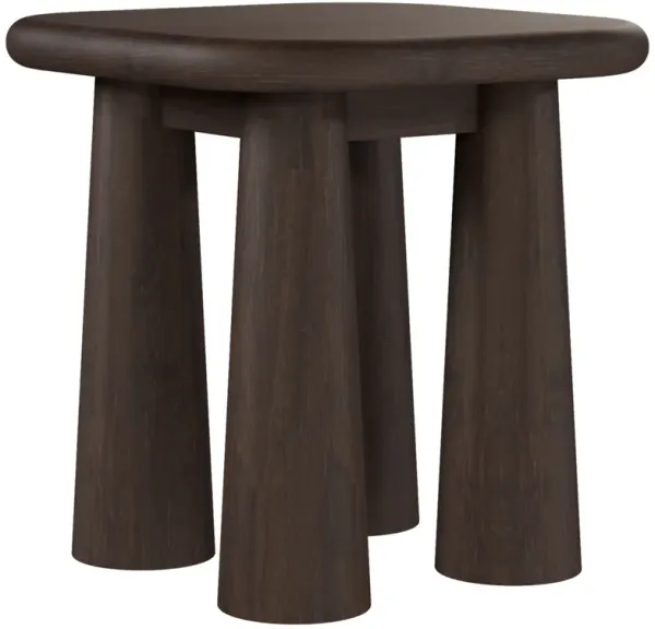 Salcombe Round End Table, Mocha Oak