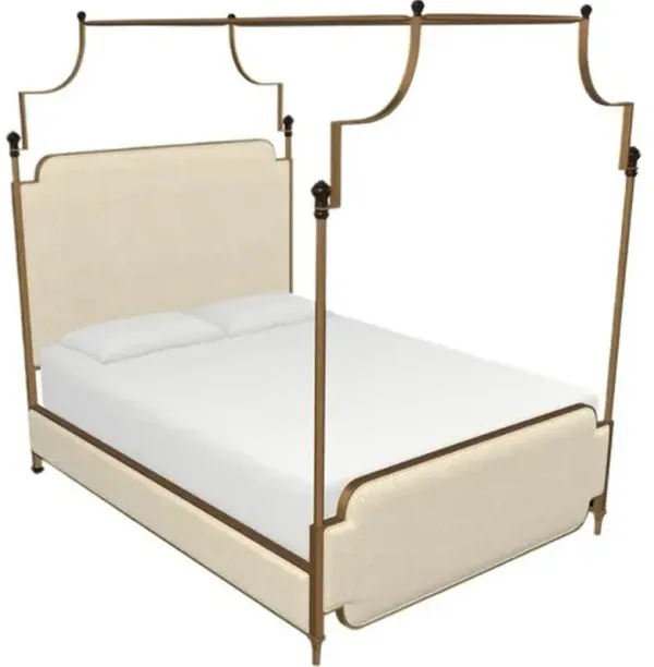 Loren Canopy Bed - Beige