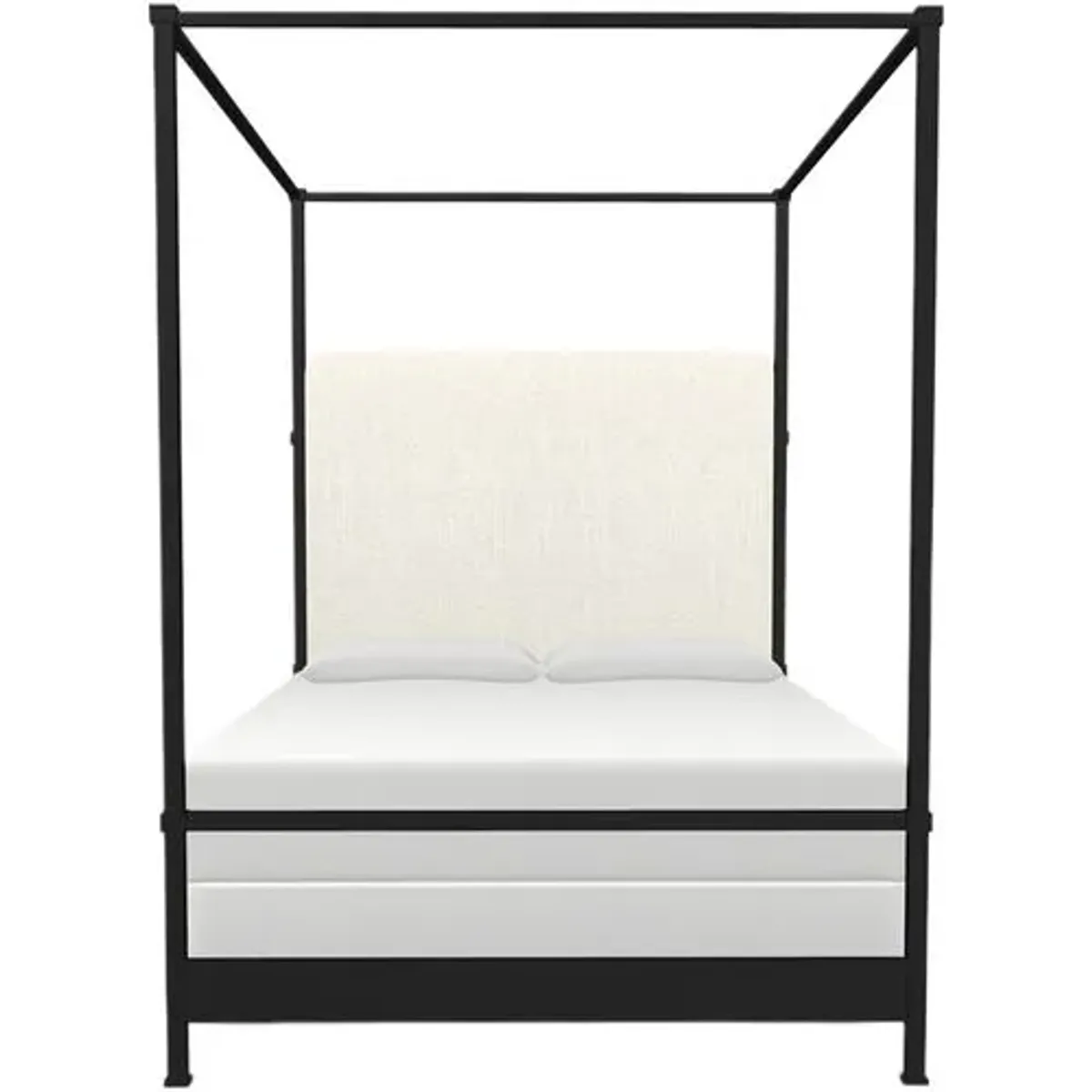 Amalfi Canopy Bed - Black, Upholstered Headboard