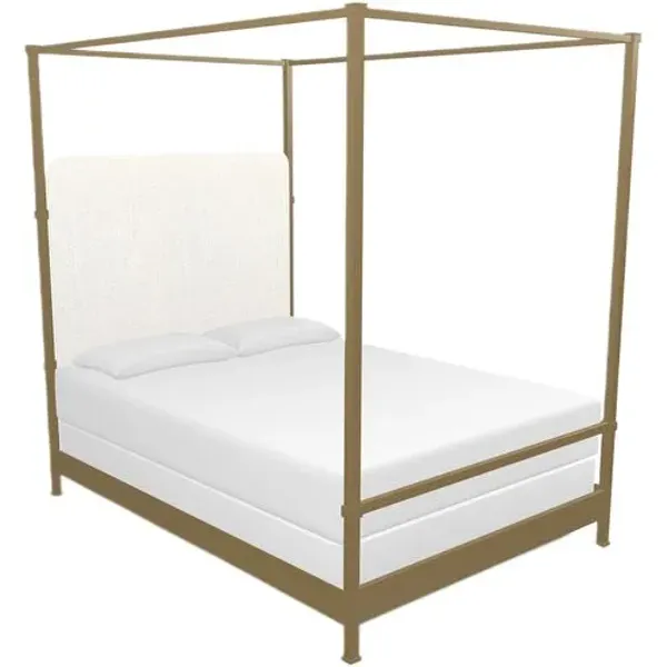 Amalfi Canopy Bed - Gold, Upholstered Headboard