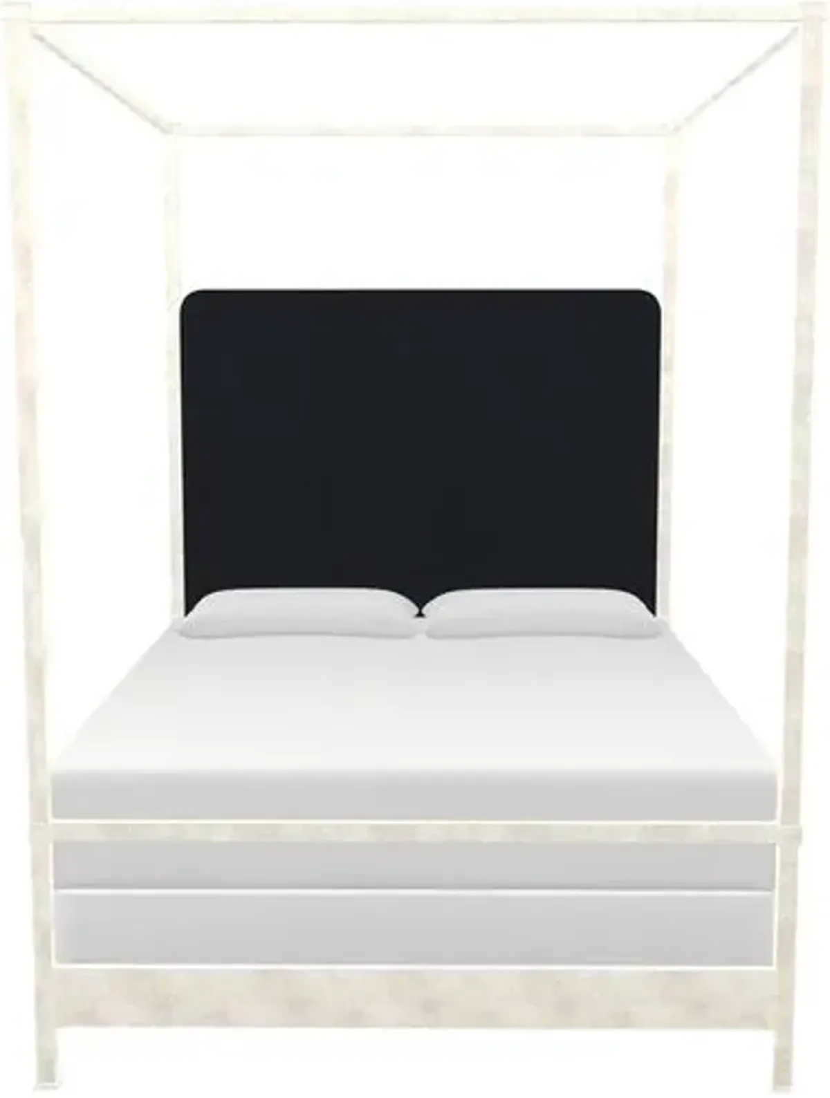 Amalfi Canopy Bed - White, Upholstered Headboard