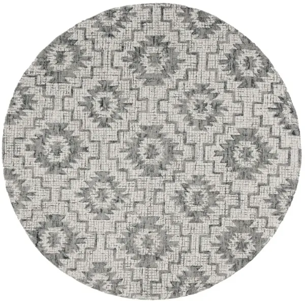 Conrad Hand Tufted Wool Rug, Ivory/Dark Grey