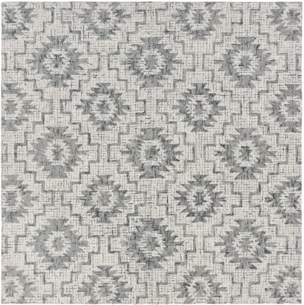 Conrad Hand Tufted Wool Rug, Ivory/Dark Grey