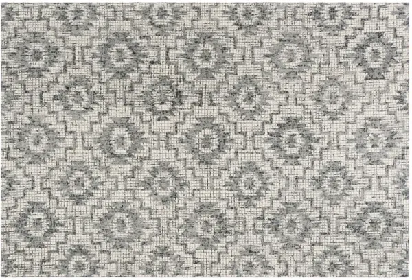 Conrad Hand Tufted Wool Rug, Ivory/Dark Grey