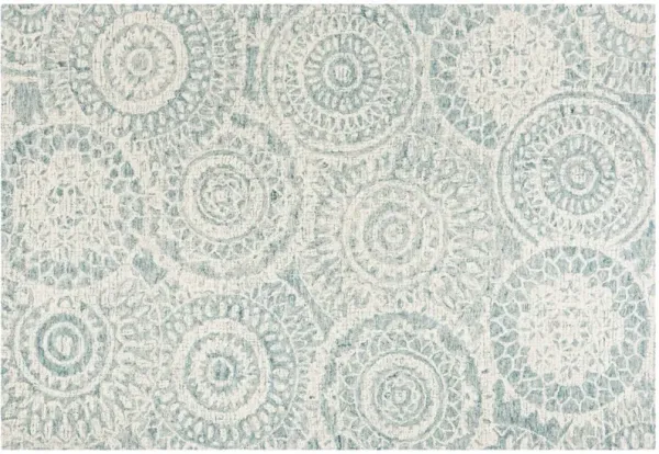 Natalie Hand Tufted Rug, Ivory/Blue