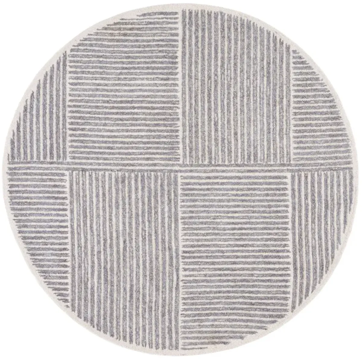 Giulia Hand Tufted Wool/Jue Rug, Ivory/Grey