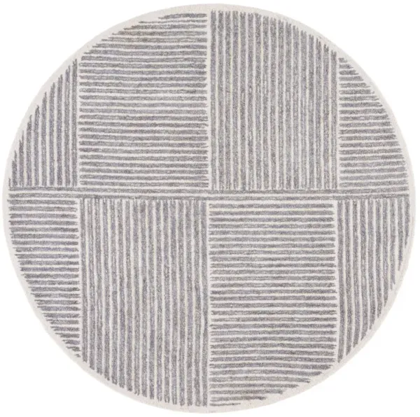 Giulia Hand Tufted Wool/Jue Rug, Ivory/Grey