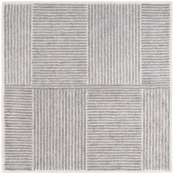Giulia Hand Tufted Wool/Jue Rug, Ivory/Grey