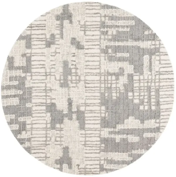 Abbey Hand Tufted Rug, Ivory/Dark Grey