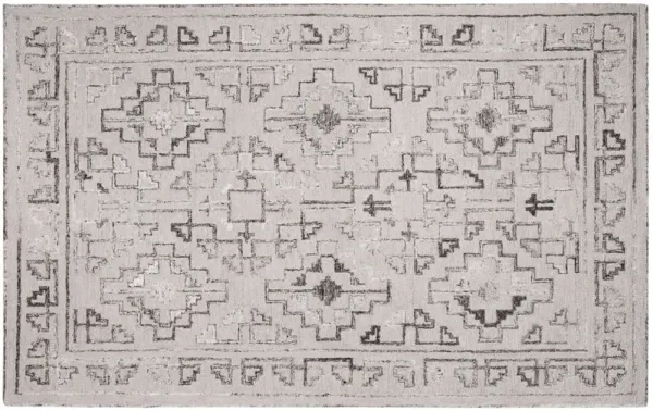 Della Hand Tufted Rug, Taupe/Black